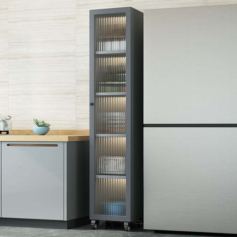 厨房置物架c落地多层冰箱窄缝隙整体橱柜玻璃门微波炉锅具收纳夹