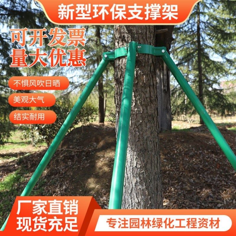 树木支撑固定器铁抱箍防风支撑杆绿化行道镀锌钢管苗木支撑架烤漆图片