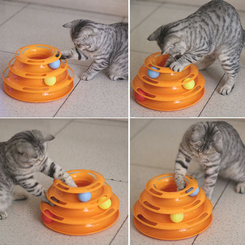 猫咪玩具宠物猫用品猫咪转盘球三层游乐转盘猫咪益智逗猫玩具套装