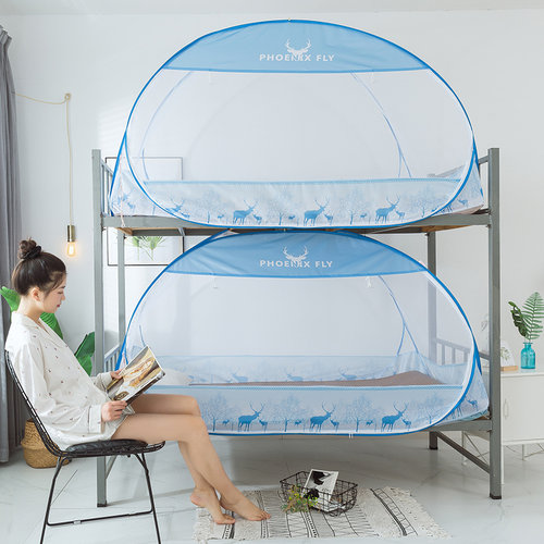 子母床蚊帐学生宿舍上下铺90cm1米单人上下床1.2免安装蒙古包