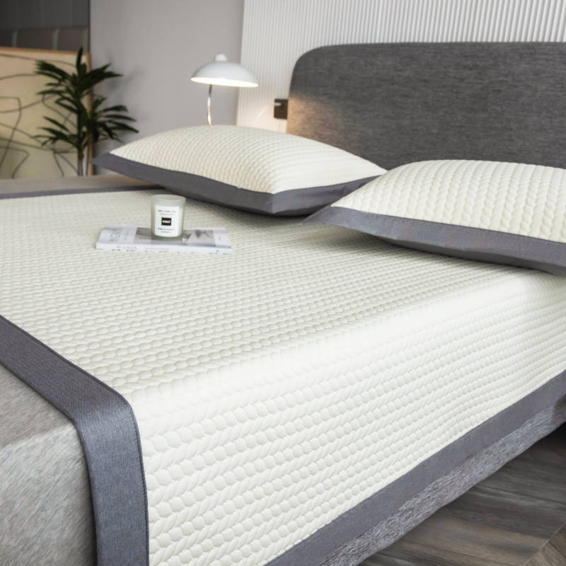 高端PE凉感豆豆冰丝席床单款三件套夏季可机洗水洗凉席空调软席子