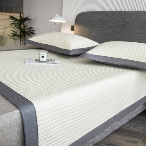 高端PE凉感豆豆冰丝席床单款三件套夏季可机洗水洗凉席空调软席子