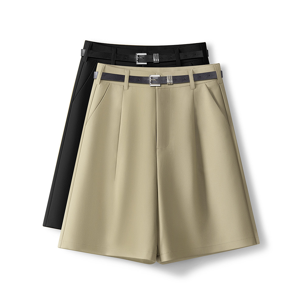 卡其色西装短裤女春夏2025新款高腰显瘦爆款阔腿裤休闲五分裤秋,女装/女士精品,休闲裤,淘宝优惠券,粉丝福利购,淘宝优惠卷