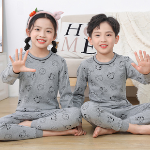 女童宝宝衬衣衬裤 儿童秋衣秋裤 小男孩内穿男童棉毛衫 纯棉薄款 套装