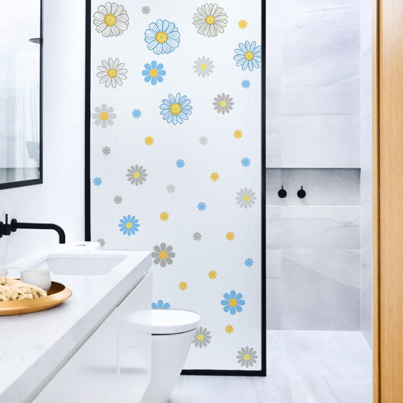 北欧风花朵玻璃贴纸卧室窗户磨砂贴膜防窥透光不透明卫.生间窗户,家居饰品,玻璃膜/贴,淘宝优惠券,粉丝福利购,淘宝优惠卷