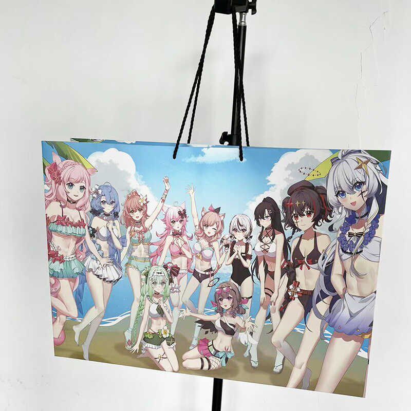 漫展手提袋定制白卡纸袋印刷动漫插画游戏手挽袋特大号尺寸订做