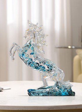 马到成功摆件客厅酒柜办公室招财开业礼物轻奢高级感工艺品装饰品