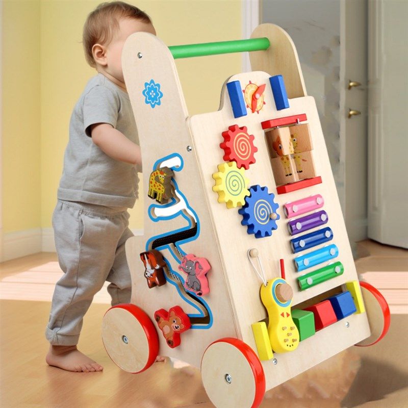 木制婴儿学步车手推车宝宝学步推车助步小推车玩具儿童周岁礼物,玩具/童车/益智/积木/模型,手推学步玩具,淘宝优惠券,粉丝福利购,淘宝优惠卷