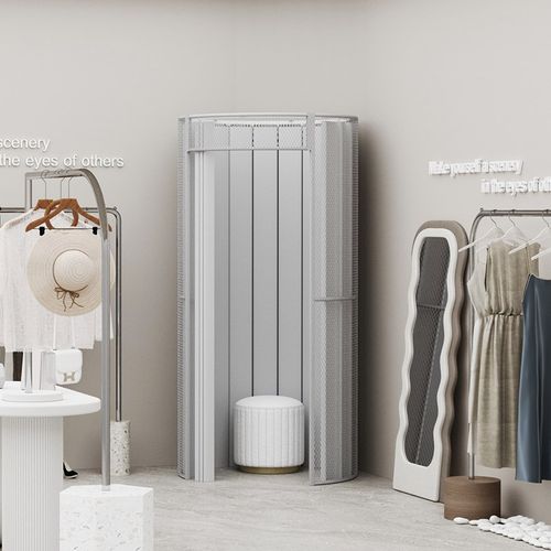 简约服装店试衣间可移动落地试圆形更衣室商场活动模特临时换衣间