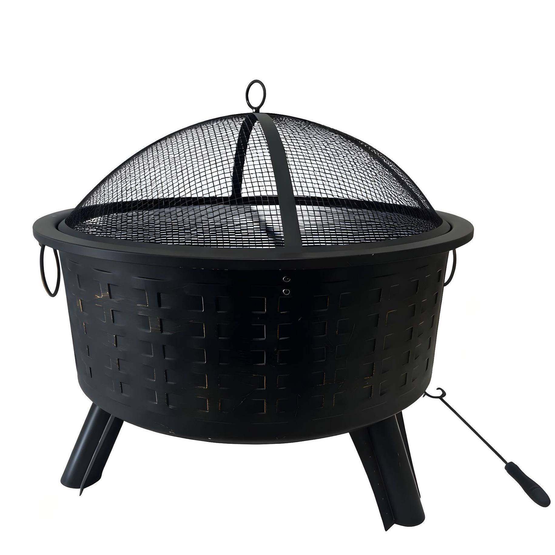 外贸欧美多功能烧烤炉圆形编藤铁艺烤火炉喷漆复古取暖炉,电子元器件市场,其它元器件,淘宝优惠券,粉丝福利购,淘宝优惠卷