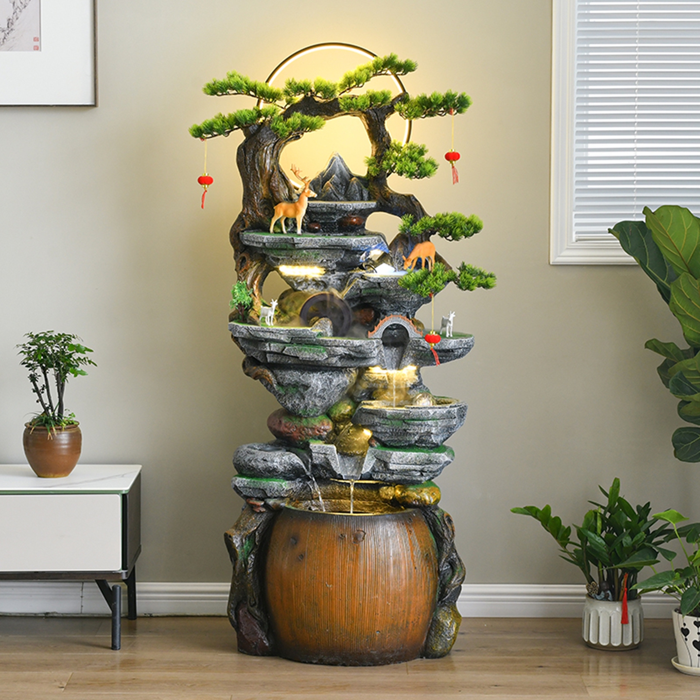 假山流水摆件循环水客厅玄关