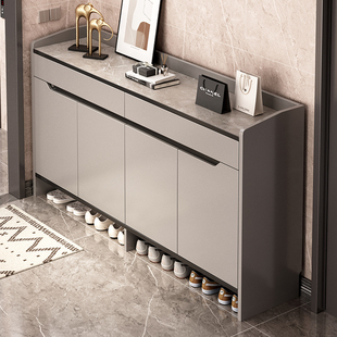 鞋柜家用门口外楼道电梯口走廊大容量收纳柜入户2026新款实木鞋架