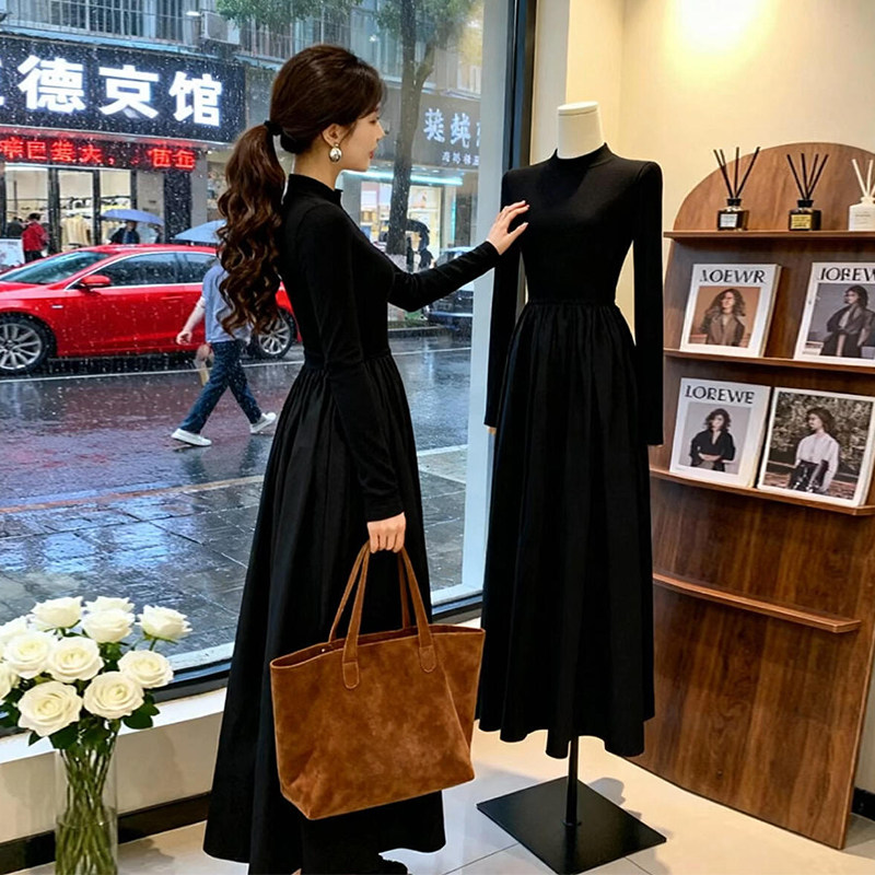 黑色针织洋装女2026新款