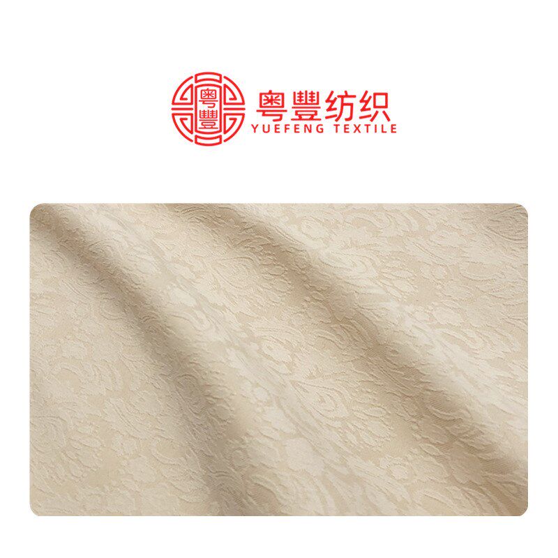 仿花罗加厚暗纹提花布料 涤纶无B弹暗纹女装连衣裙新中式汉服面料