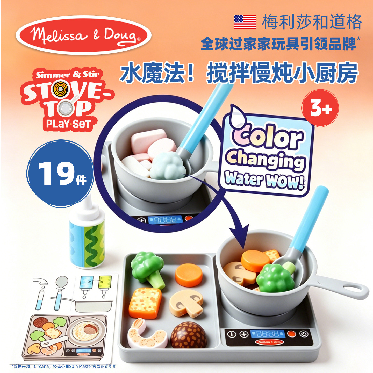 Melissa&doug变色仿真厨具玩具