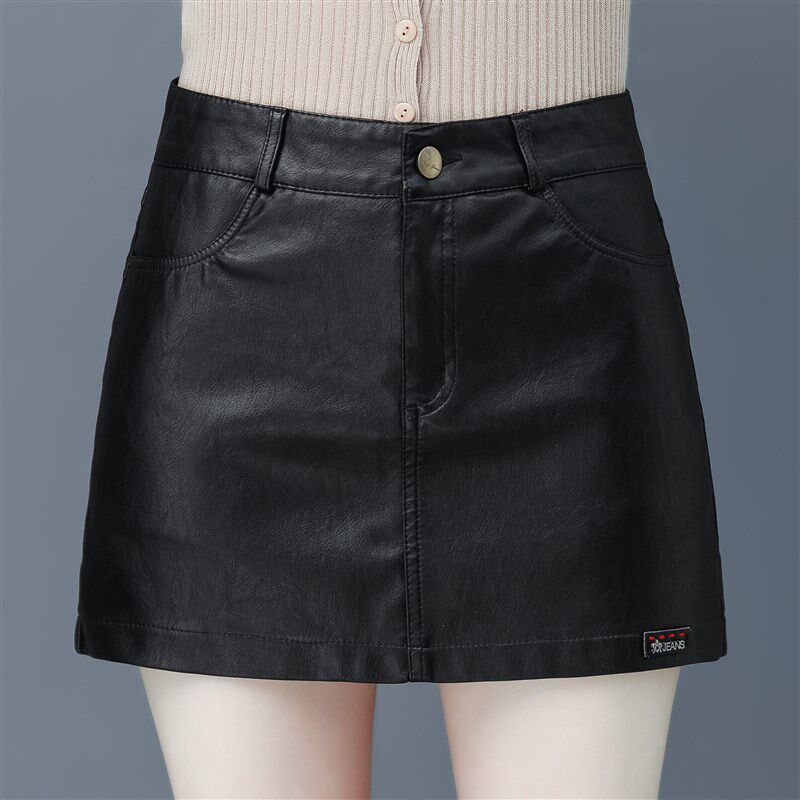 秋冬pu皮裤裙女高腰大码宽松显瘦皮短裤妈妈外穿打底靴裤前裙后裤,女装/女士精品,休闲裤,淘宝优惠券,粉丝福利购,淘宝优惠卷