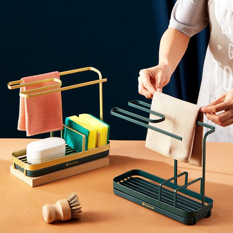 抹布架沥水架壁挂免打孔家用收纳抹布收纳架洗碗池毛巾海绵置物架,厨房/烹饪用具,龙头置物架,淘宝优惠券,粉丝福利购,淘宝优惠卷