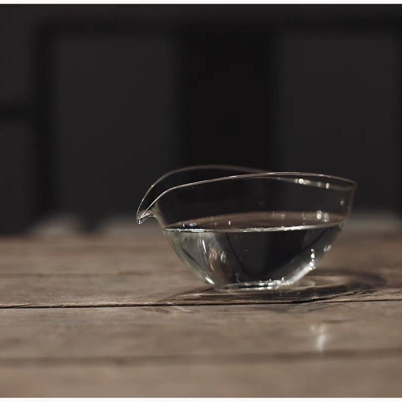 《一叶扁舟》高透玻璃分茶器公道杯茶海 加厚耐热高硼硅绿茶公杯图片