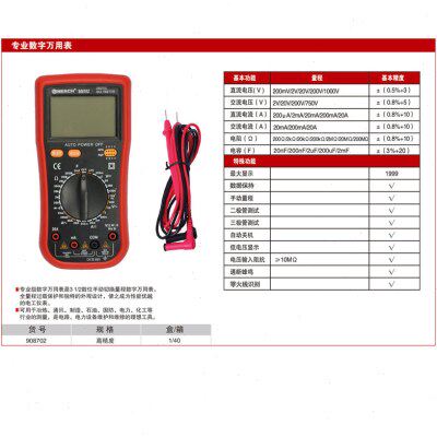 耐世专业数字万用表 高精度 耐世工具 908702