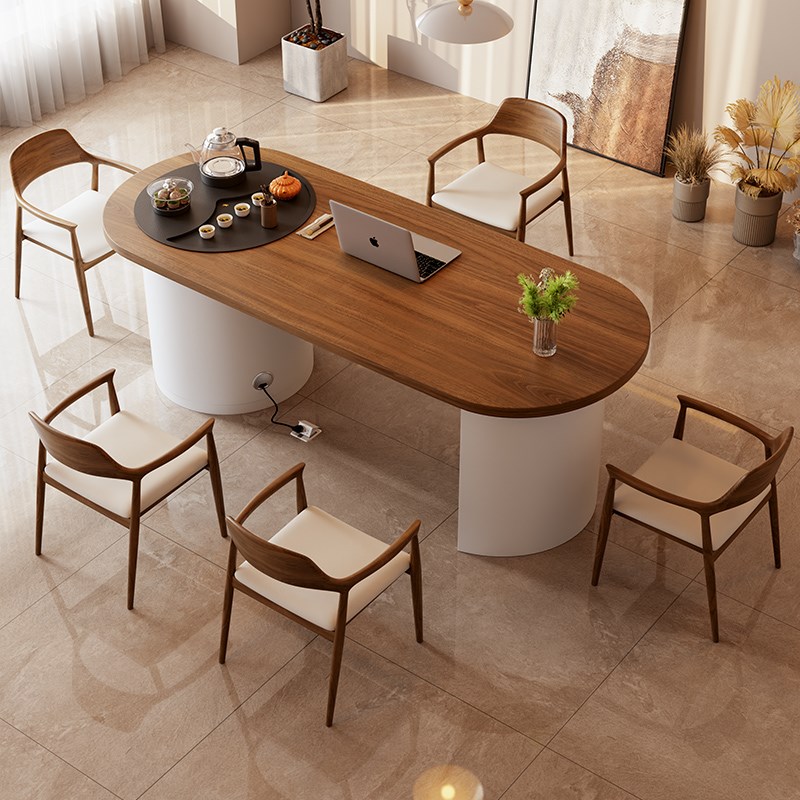 现代简约高d端实木茶桌2025新款客厅家用阳台茶桌椅组合办公室茶