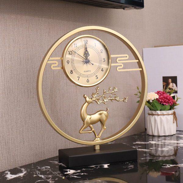 新中式座钟客厅钟表摆件家用时尚台式时钟摆放创意个性台钟铜鹿钟,家居饰品,台钟/闹钟,淘宝优惠券,粉丝福利购,淘宝优惠卷