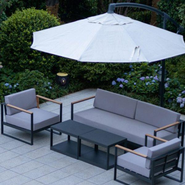 户外北欧简约不锈钢沙发组合座椅桌椅定制时尚风格售楼部花园柚木,住宅家具,户外沙发,淘宝优惠券,粉丝福利购,淘宝优惠卷