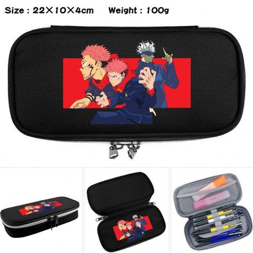 咒术回战动漫帆布大容量拉链笔袋男女生小学生中学生文具盒铅笔盒