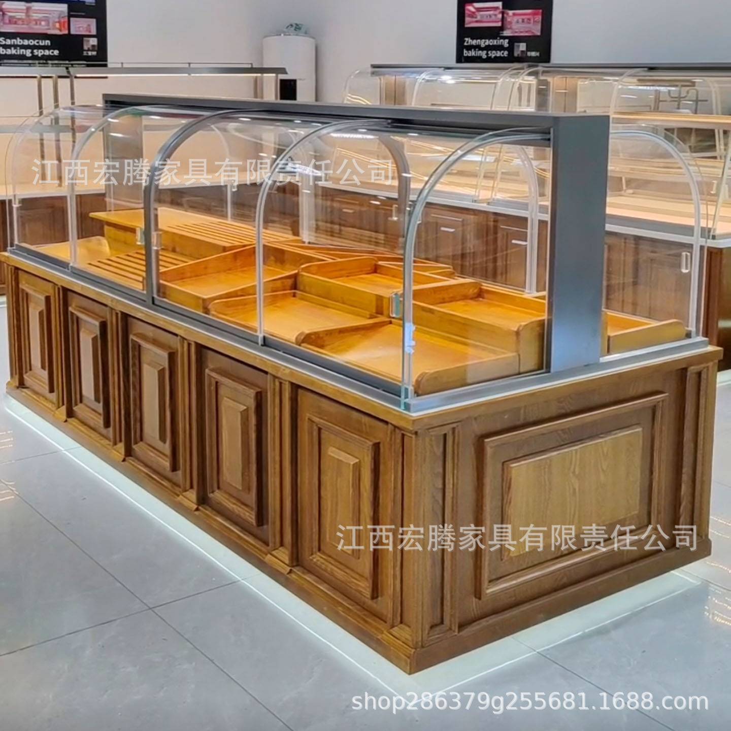 面包柜蛋糕店中岛边岛柜烘焙饮料甜品风冷柜糕点桃酥饼干陈列柜台