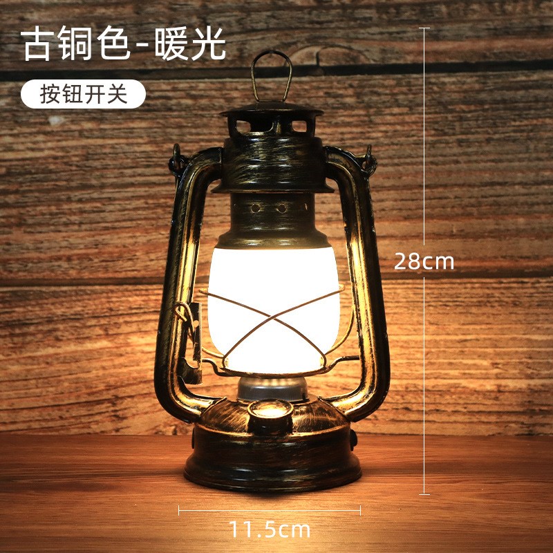 充电酒吧台灯咖啡厅户外露营野营灯营地帐篷手提S复古马 灯火焰灯