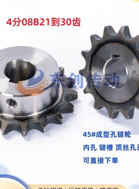 链轮成品孔4分08B21/22/23/24/25/26/27/28/29/30齿定制加工齿轮