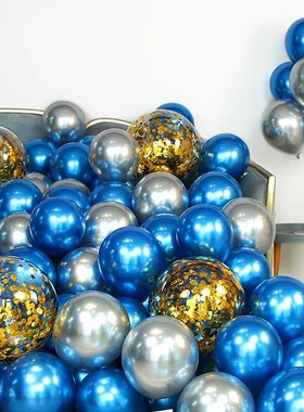 气球装饰生日场景布置金属金色多款蓝色派O对高级感网红求婚汽球