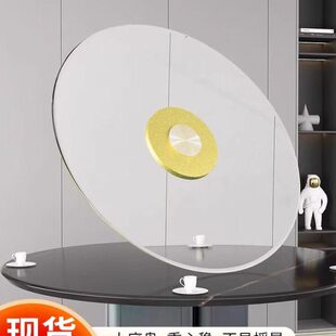 餐桌转盘钢化玻璃饭店大圆桌玻璃转盘底座圆台面旋转桌面转盘家用