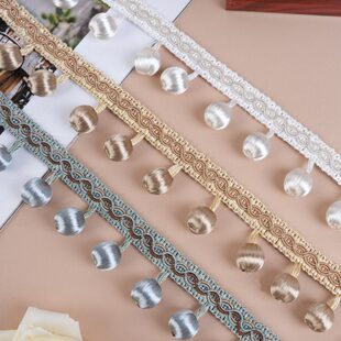 窗帘花边吊坠吊穗帘头窗幔吊球现代包丝加密串珠短吊珠木珠M-588