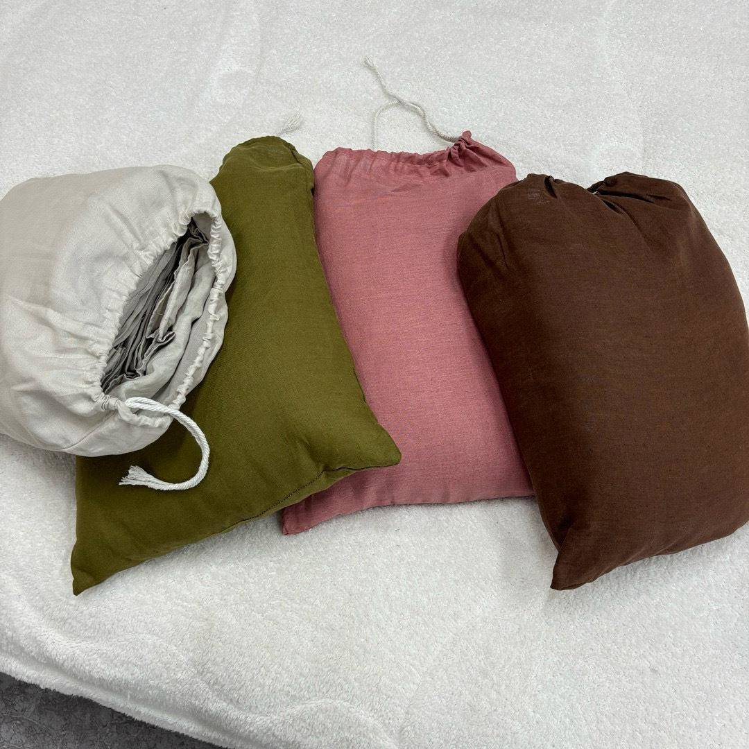 轻奢天然汉麻花边全麻亚麻四件套床上用品纯麻被套床单枕套原厂