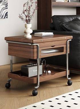 中古小推车客厅可移动折叠带轮可移动小推桌升降茶几边几木木骨架
