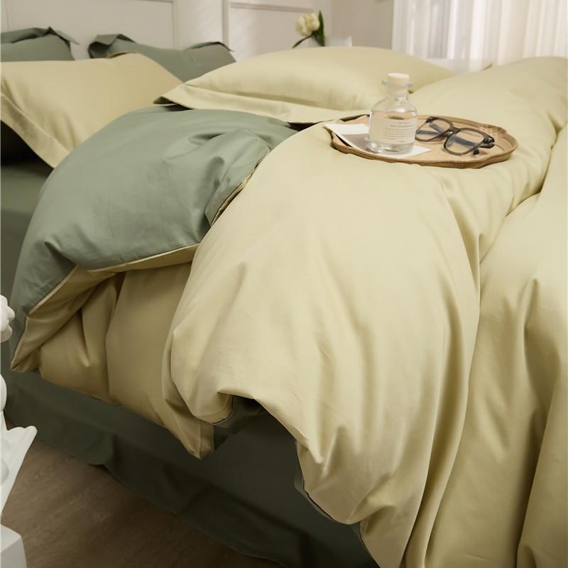 轻奢四件套100支贡缎长绒棉床上纯棉全棉纯色床单被套床品套件