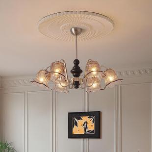 法式 中古vintage餐厅客厅花朵实木灯 复古南洋风书房卧室吊灯美式