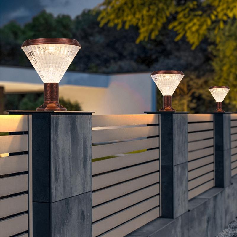 围墙柱头灯接电款别墅门柱灯花园庭院灯大门柱子灯户外墙头灯防水