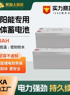 太阳能专用铅酸免维护胶体蓄电池12V250AH大容量家用路灯监控电瓶