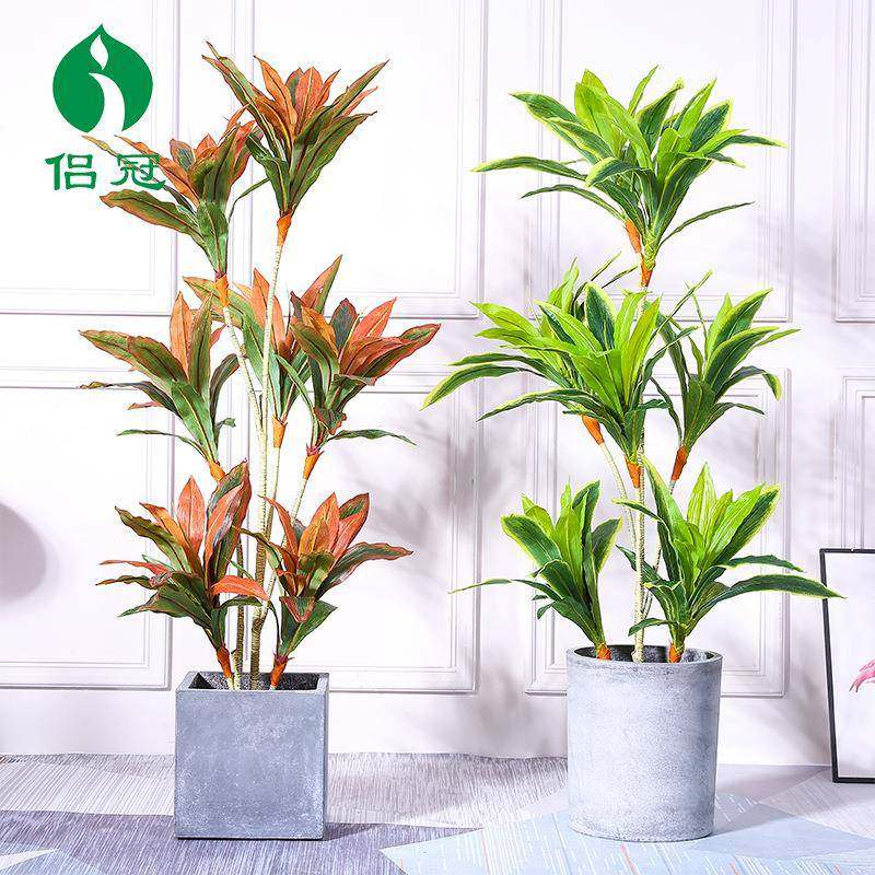 新款北欧仿真植物马尾铁巴西木摆件家居造景搭配软装假树绿植盆栽