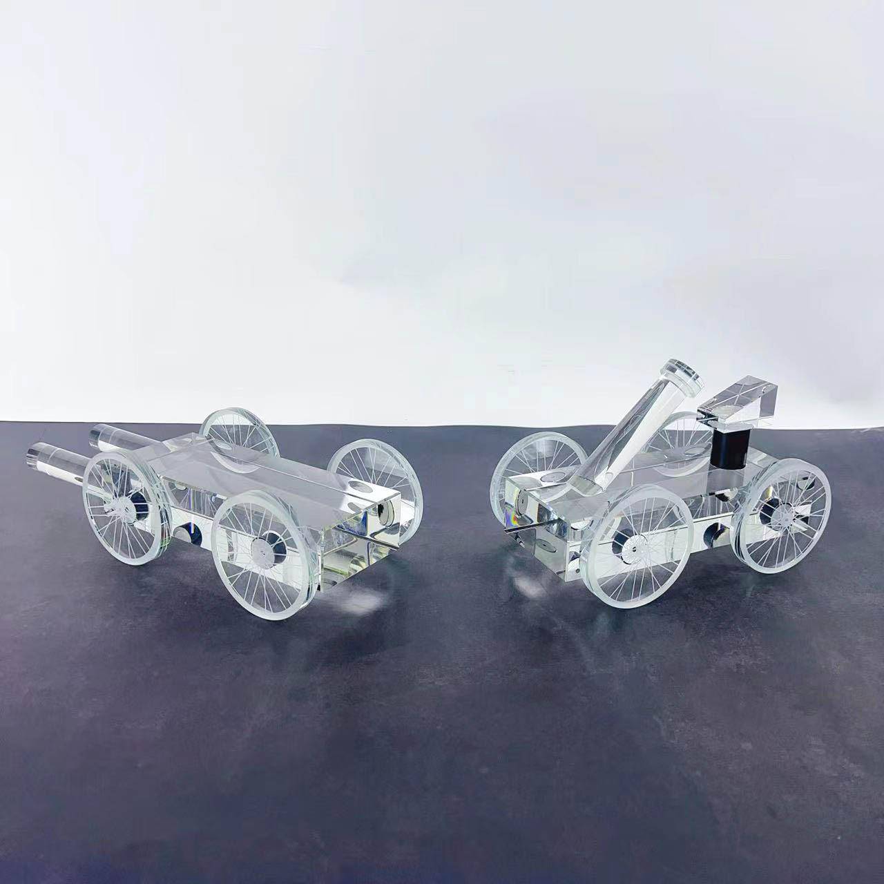 现代轻奢创意水晶玻璃小汽车装饰摆件样板间房间透明玄关客厅软装