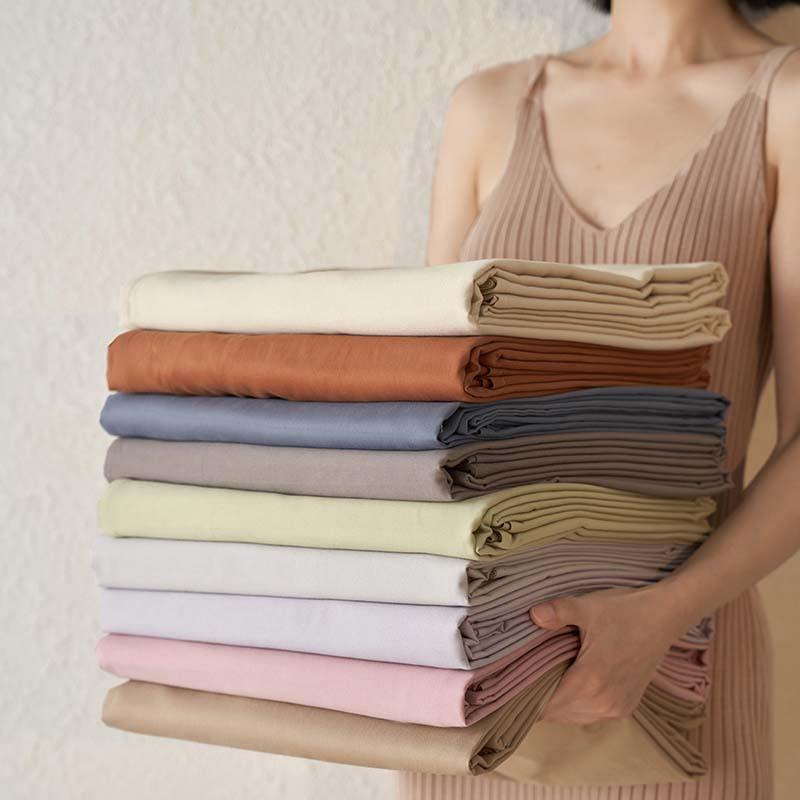 秋冬季A类100支纯棉加厚磨毛被套床单全棉单件被单被罩纯色床笠款