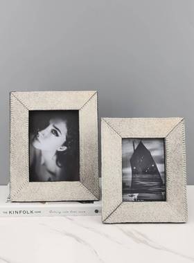 现代简约高端马毛相框摆件客厅卧室书房桌面办公室样板房家居饰品