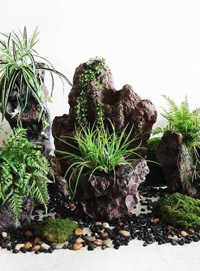 创意仿真石头花器户外草坪花园摆件阳台庭院布置小花盆盆栽装饰品