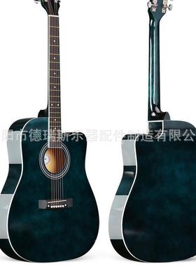 吉他民谣吉他椴木38寸渐变色木吉他初学者练习乐器琴可弹奏