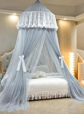 蚊帐家用免安装圆吊顶2024新款蒙古包卧室儿童床帘公主床幔帐纱