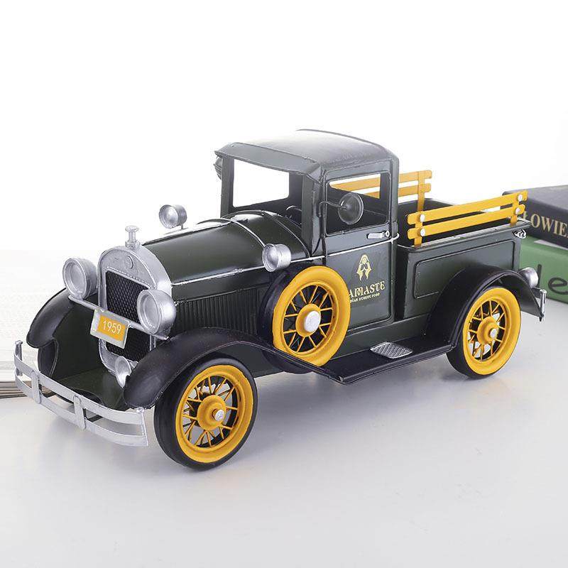 外贸铁艺皮卡车汽车模型北欧家居摆件欧式仿古工艺品