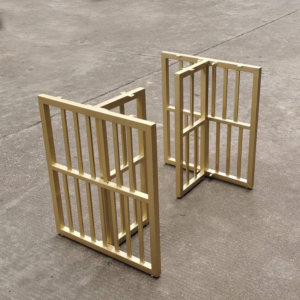 铁艺桌脚办公桌腿大板岩板桌脚茶几桌子桌脚支架黑色框架金属烤漆