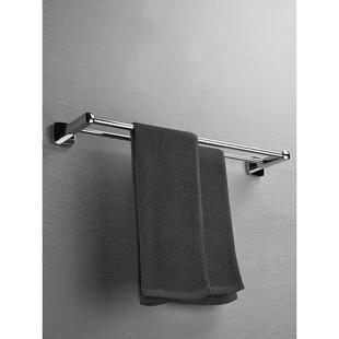 浴室免打孔双杆毛巾架全铜卫生间毛巾挂架壁挂式毛巾杆双层收纳架