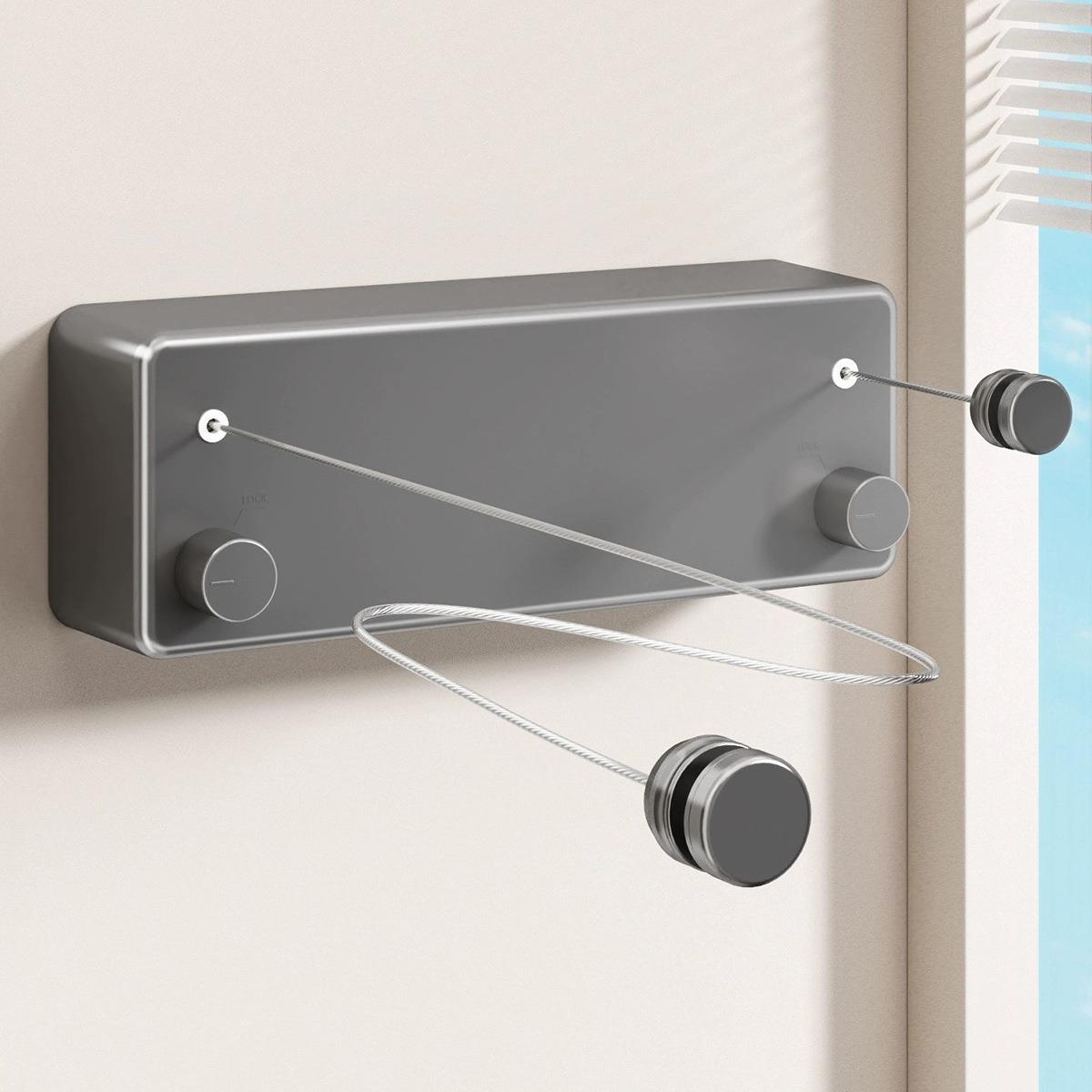 免打孔晾衣绳室内晒衣被子凉衣绳隐形伸缩晾衣架不锈钢钢丝绳阳台